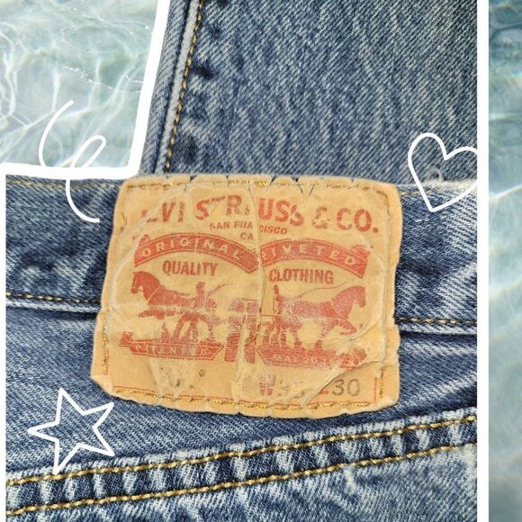 Levi's 501 Button fly 33 x 30 High waist Wedgie - Picture 3 of 16